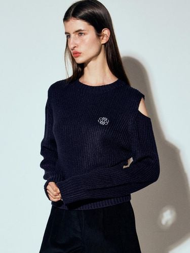 Shoulder Cut Out Knit - Navy - NICK&NICOLE - Modalova