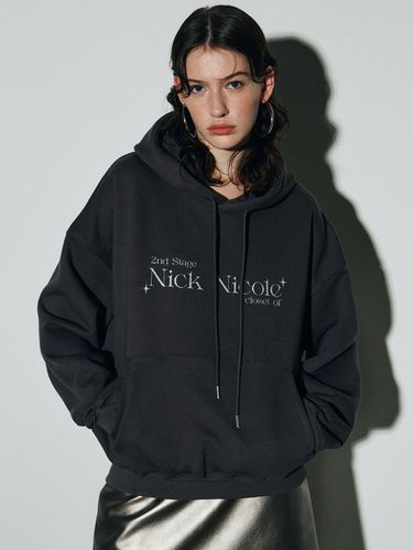 Lettering Hooded Sweatshirt - NICK&NICOLE - Modalova