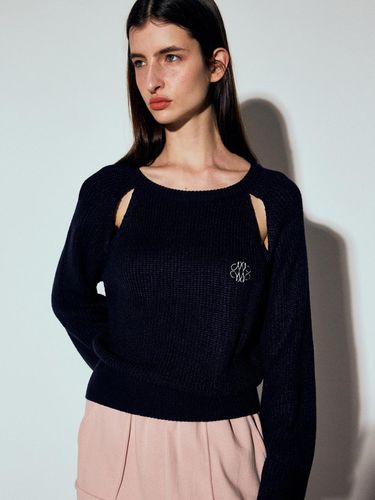 Ribbed Cut Out Knit (Navy) - NICK&NICOLE - Modalova