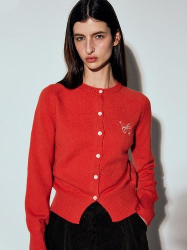 Butterfly Knit Cardigan (Red) - NICK&NICOLE - Modalova