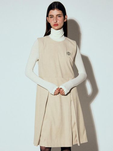 Corduroy Pintuck Midi Dress - Beige - NICK&NICOLE - Modalova