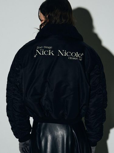 Shirring Fleece Padded Bomber - NICK&NICOLE - Modalova