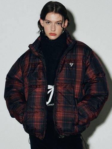 Tartan Check Puffer - Red - NICK&NICOLE - Modalova