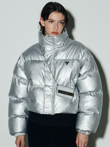 Leather Cropped Puffer Padded Jacket - NICK&NICOLE - Modalova