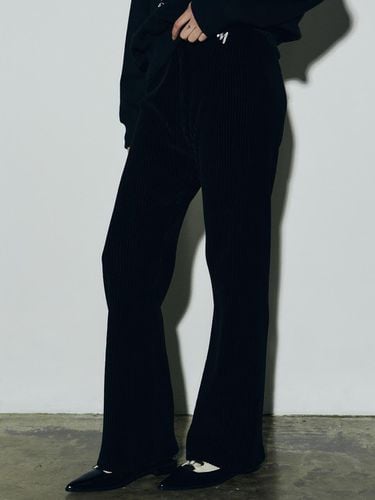 Corduroy Wide Banded Pants - Black - NICK&NICOLE - Modalova