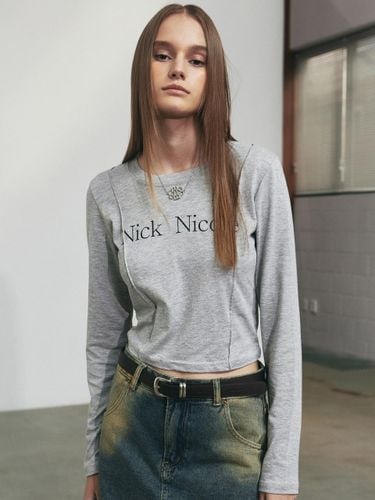 Pintuck Long Sleeve Cotton Crop Top [] - NICK&NICOLE - Modalova