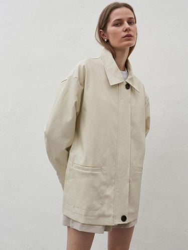 Mid Vegan Leather Jacket - Cream - NICK&NICOLE - Modalova