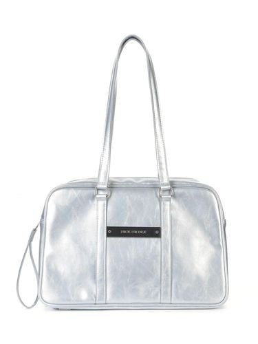 Crystal Leather Boston Bag _ Silver - NICK&NICOLE - Modalova