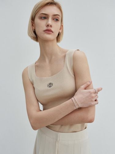 Square Neck Sleeveless Top - Beige - NICK&NICOLE - Modalova