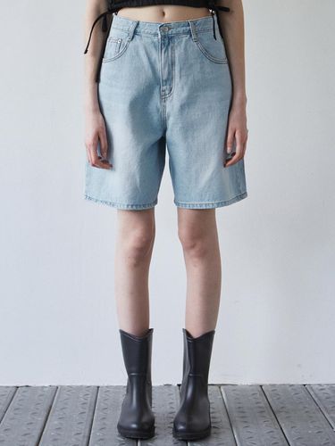 Strap Half Pants - Light Blue - NICK&NICOLE - Modalova