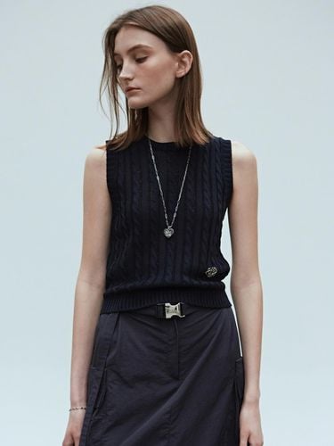 Cable Sleeveless Top - Navy - NICK&NICOLE - Modalova