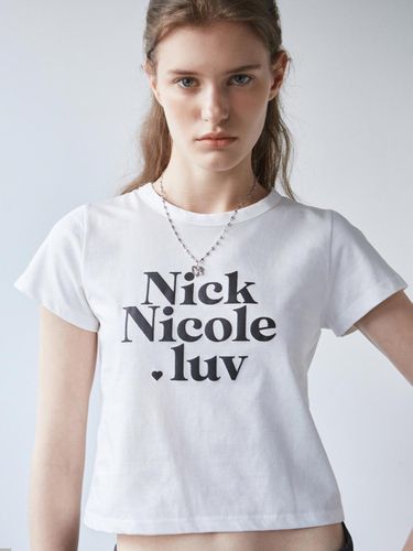 Luv Cropped T-shirt - White - NICK&NICOLE - Modalova