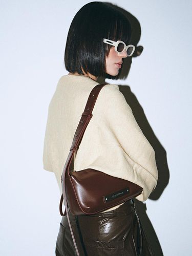 Crystal Pound Leather Bag _ Brown - NICK&NICOLE - Modalova