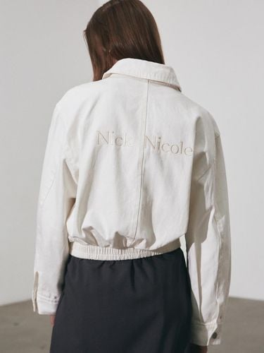 Washed Denim Blouson Jacket - Cream - NICK&NICOLE - Modalova