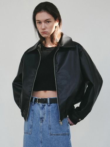 Vegan Leather Blouson Jacket - NICK&NICOLE - Modalova