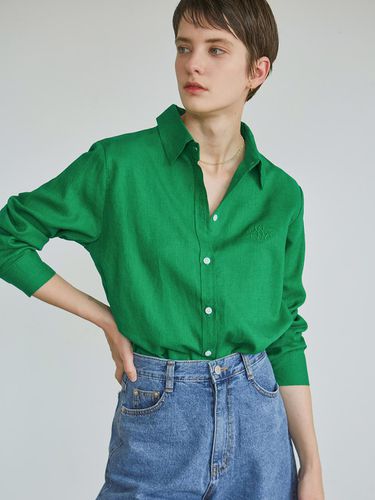 Standard Linen Shirt - Green - NICK&NICOLE - Modalova