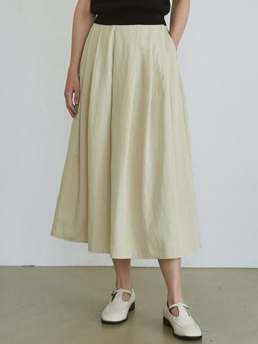 Flare Long Skirt - Beige - NICK&NICOLE - Modalova