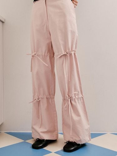 Rhea Ribbon Shirring Pants - Light Pink - Lang&Lu - Modalova