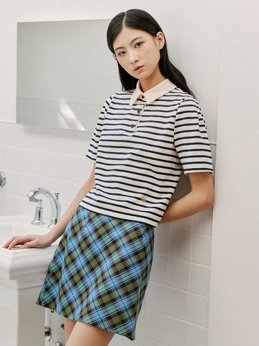 Marina Stripe Collar T-Shirt - Lang&Lu - Modalova