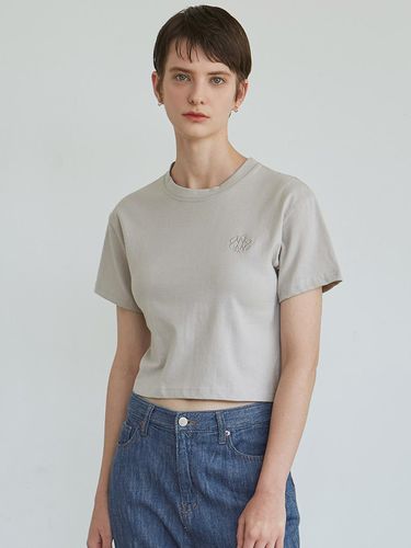 Cropped Half T-shirt - Gray - NICK&NICOLE - Modalova