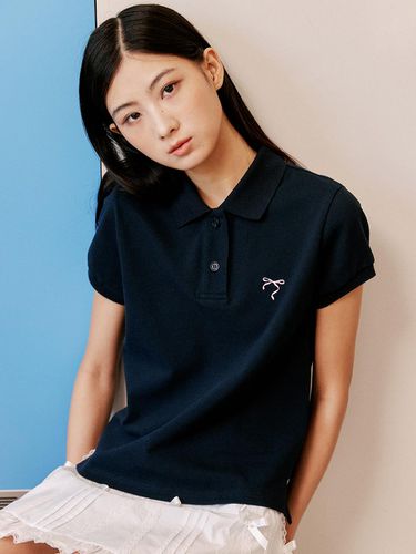 Tyche Collar T-Shirt - Navy - Lang&Lu - Modalova