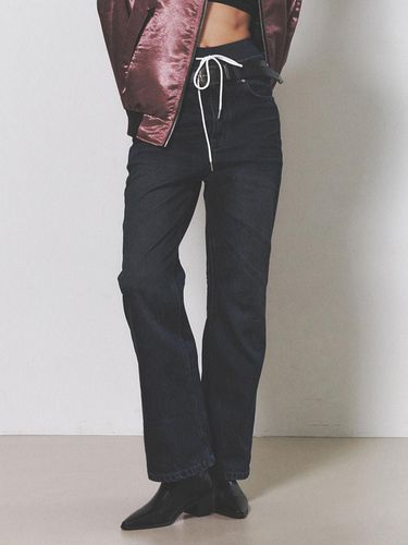 Loose Fit Bootcut Denim Pants_Deep Blue - NUAKLE - Modalova