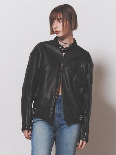 Racing Leather Jacket_Black - NUAKLE - Modalova