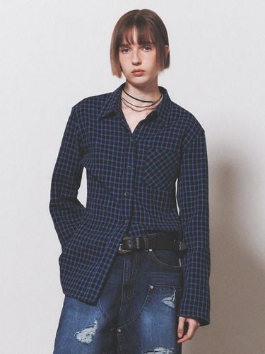 Ueyama Waistline Checked Shirt_Blue - NUAKLE - Modalova