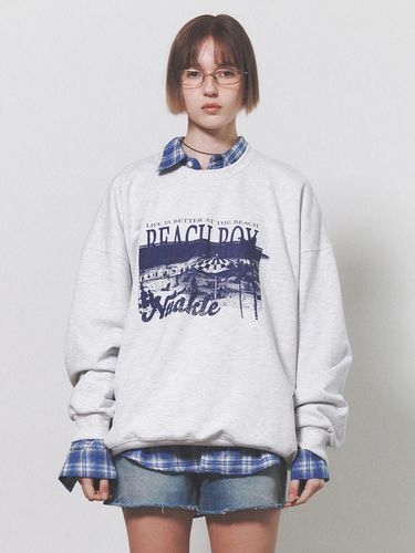 Beach Boy Sweatshirt_White Melange - NUAKLE - Modalova