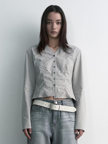 Crinkle Line Shirt - Light Gray - STUDIO TABLE - Modalova