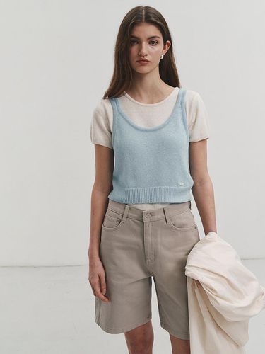 Bustier Knit Top_Light Blue - Dunst for WOMEN - Modalova