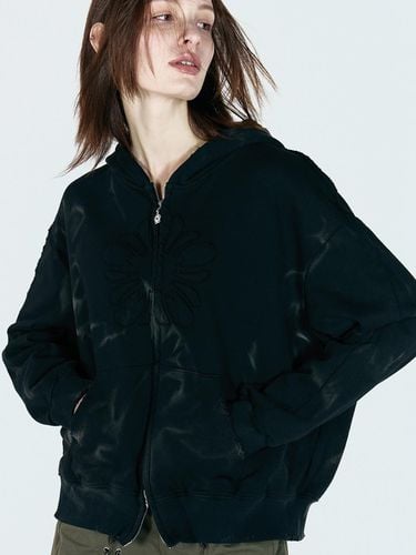 Bleach Washed Cotton Hooded Zip Up - ULKIN - Modalova