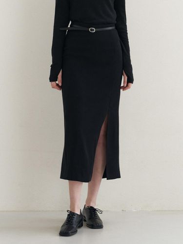 Belted Slit Long Skirt_Black - ARTID - Modalova