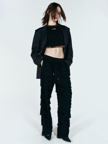 Double Layered Cut Out Sweatpants - ULKIN - Modalova