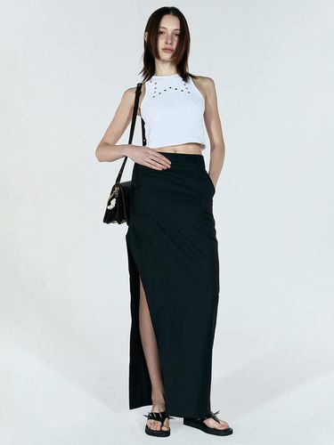 Asymmetrical Maxi Skirt - Stripe - ULKIN - Modalova