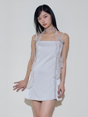 Satin Lace Ribbon Mini Dress_Gray - ITOV SEOUL - Modalova