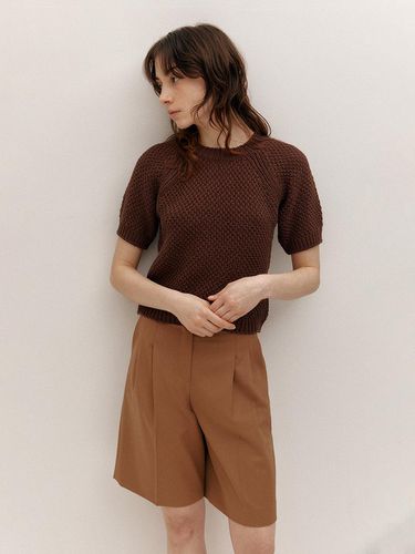 Round Neck Puff Sleeves Knit - AVA MOLLI - Modalova