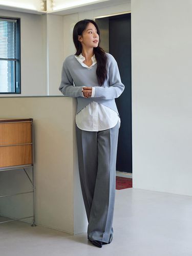 One Tuck Tab Pants (Gray) - Lamerei - Modalova