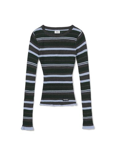 Stripe Knit Top_Charcoal - Mmlg Women - Modalova