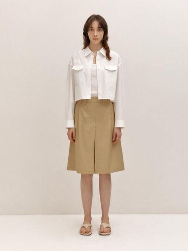 A-Line Wide Pleated Pants (Beige) - AVA MOLLI - Modalova