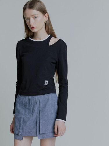 Color Point Cut-Out Jersey Crop Top - MUSEE - Modalova