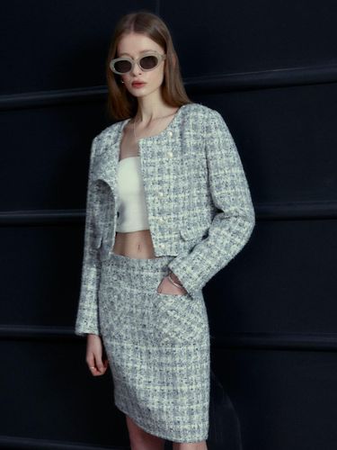 Koolhaas Asymmetric Cropped Tweed Jacket - MUSEE - Modalova