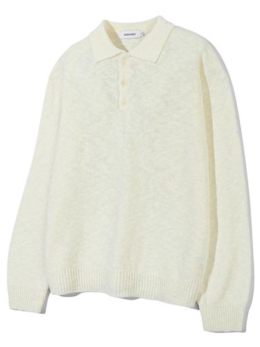 Slub Boucle Polo Sweater - BASEMOMENT - Modalova