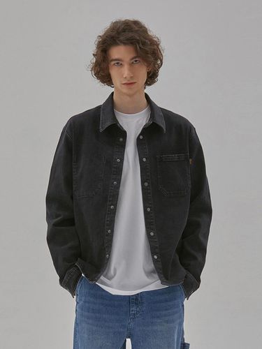 Semi-Oversized Stone-Washing Denim Shirket - RYUL + WAI: - Modalova