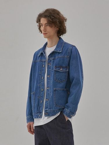 Two-Tucks Trucker Denim Jacket - RYUL + WAI: - Modalova