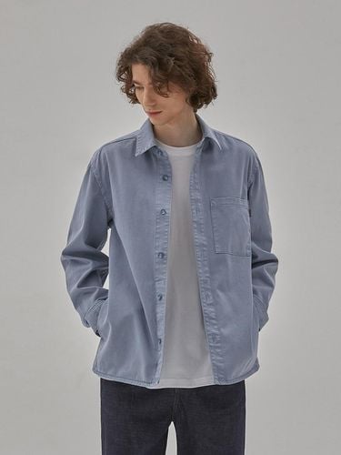 Garment Dyed Pocket Denim Shirt - RYUL + WAI: - Modalova