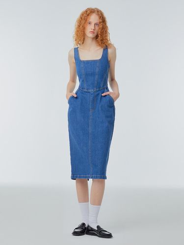 Denim Corset Dress - Blue - INSTANTFUNK - Modalova