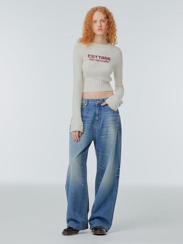 Cottage Jacquard Cropped Sweater - 2colors - INSTANTFUNK - Modalova