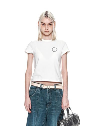 Matin Circle Logo Crop Top - White - Matin Kim - Modalova