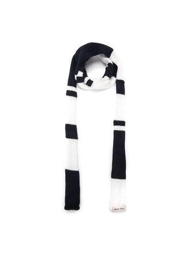 Color Block Knit Scarf_Navy - Matin Kim - Modalova